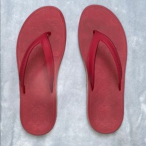 Coach red flip flops